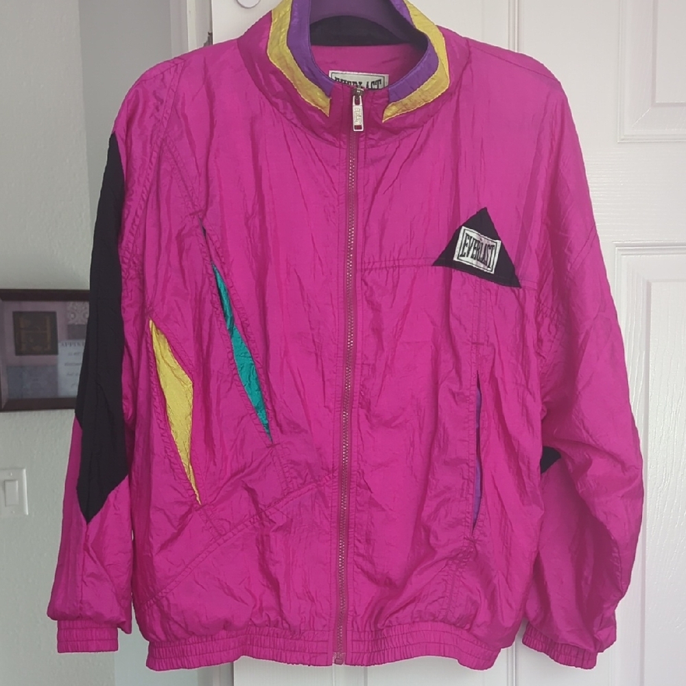 EVERLAST Large Pink Zipper Down Windbreaker Jacket